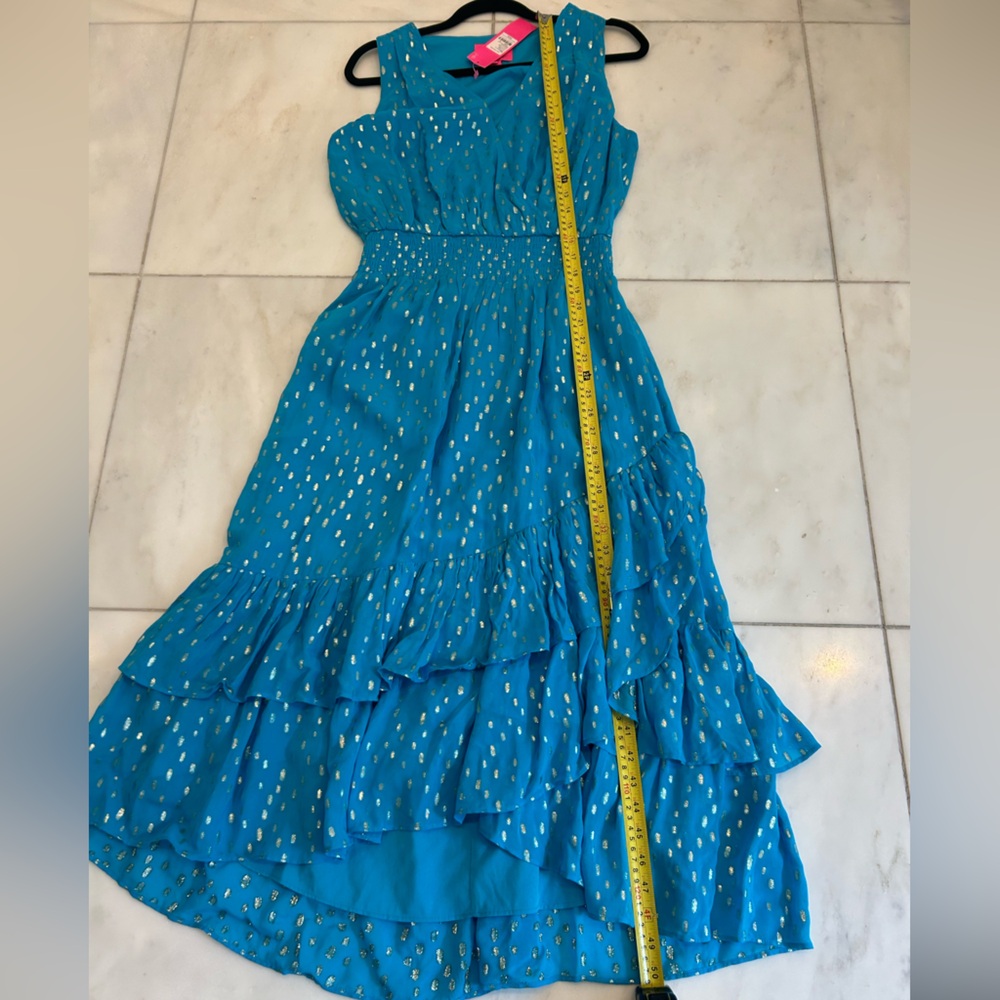 Lilly Pulitzer Blue Sleeveless V-Neck Midi Sundress - Picture 8 of 13